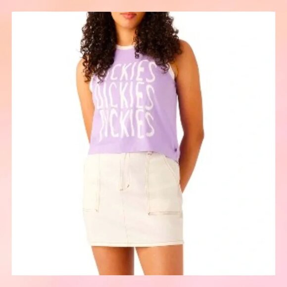 Dickies Women Tank Top Purple White Summer - Size S/P - Picture 1 of 5